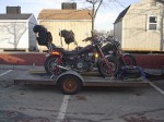 Bike in the new position on the trailer.