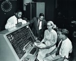 Grace Hopper, who studied mathematics and physics at Harvard and Vassar universities, at a later UNIVAC in 1960. By Unknown (Smithsonian Institution) (Flickr: Grace Hopper and UNIVAC)